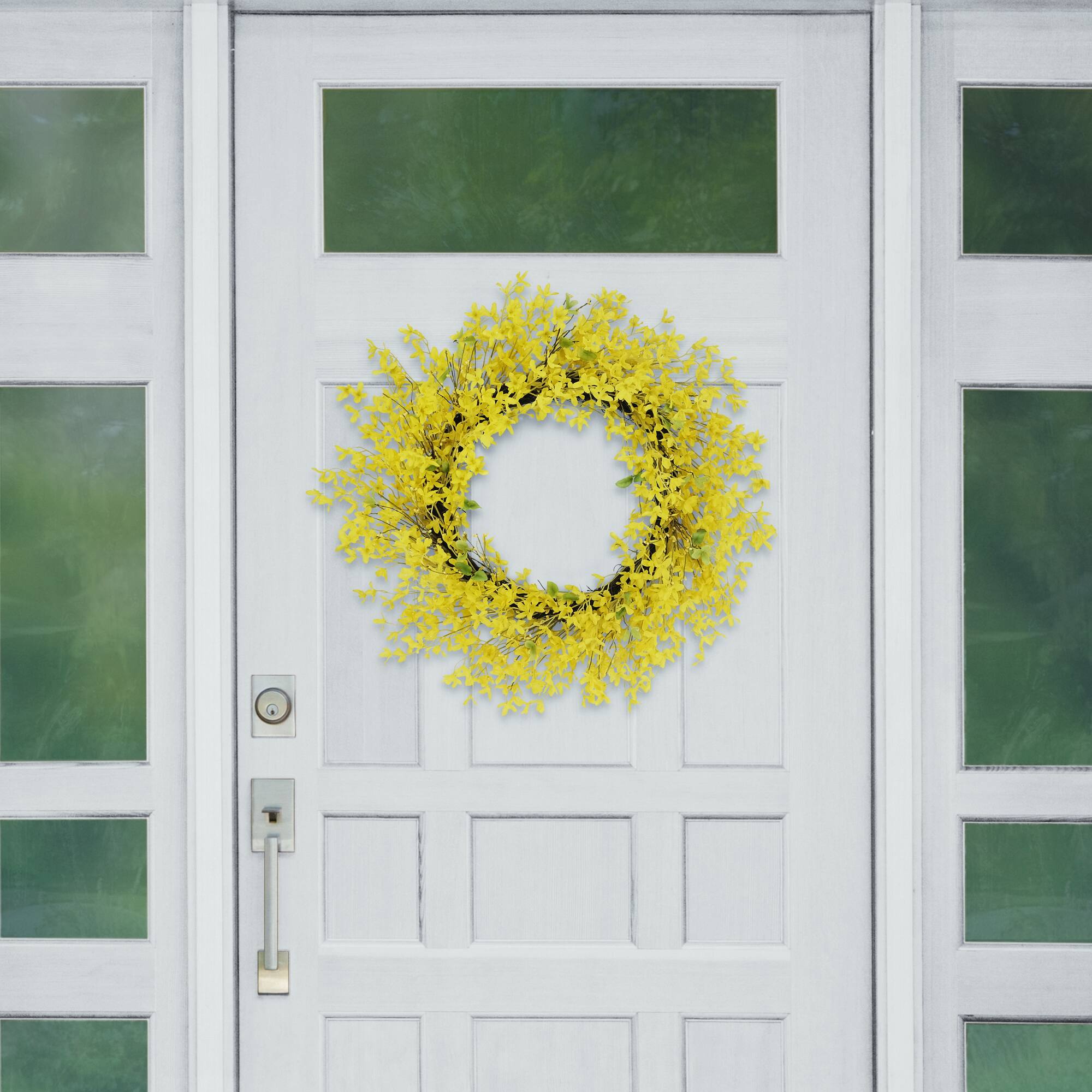 6 Pack: 30" Yellow Winter Jasmine Floral Spring Wreath